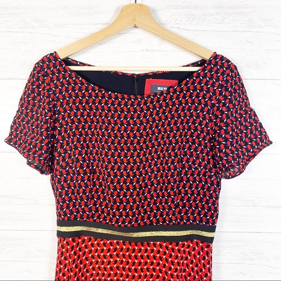 Maeve NWT Amici Red Bunny Print Colorblock Dress - Picture 5 of 13